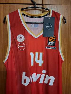 Olympiacos jersey 2024-25 season, new, Sasha Vezenkov #14, size XL