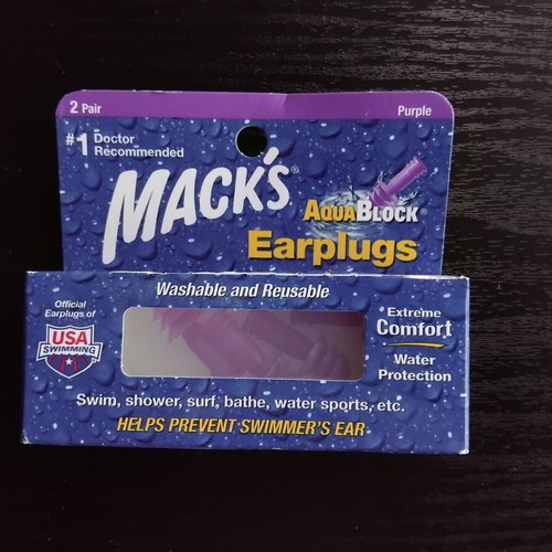 Mack’s AquaBlock Earplugs new, 2 pairs, sealed packaging