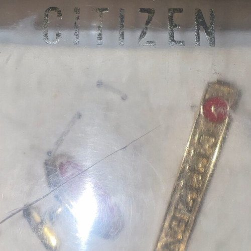 Citizen watch Japan used, vintage tie clip and cufflink set 1970s