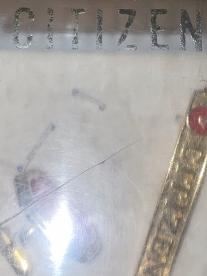 Citizen watch Japan used, vintage tie clip and cufflink set 1970s