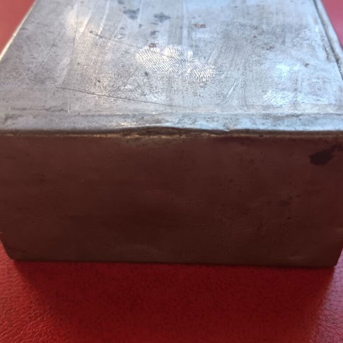 Military metal olive oil can used, collectible