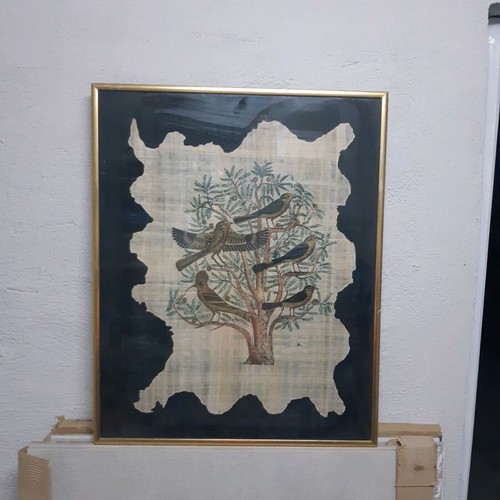 Papyrus poster with frame in large heavy frame