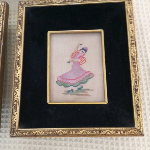 Frames used, set of three embroidered, sizes 0.17x0.15 and 0.20x0.20