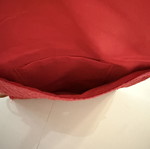 Straw clutch bag, dark red with strap