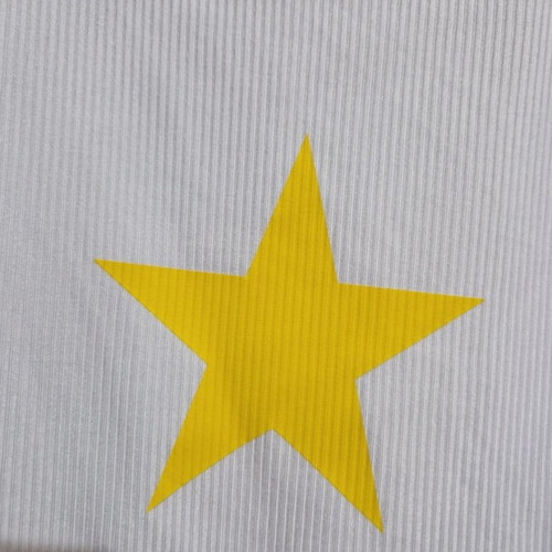 White top new, size 152 cm, yellow star detail