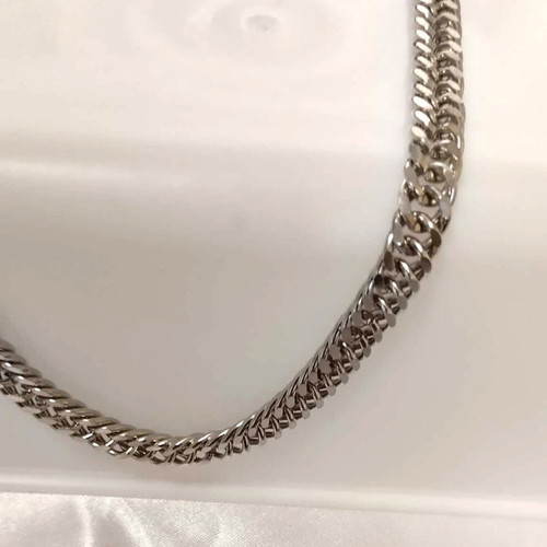 Steel chain dense weave 50cm new, silver