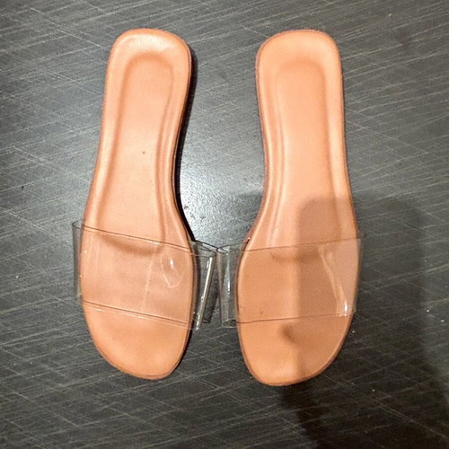 Flat sandals with transparency size 37 like new, beige