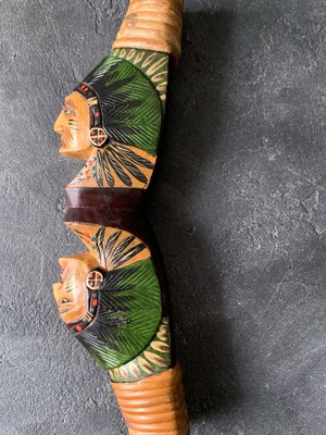 Handmade carved wooden decoration used