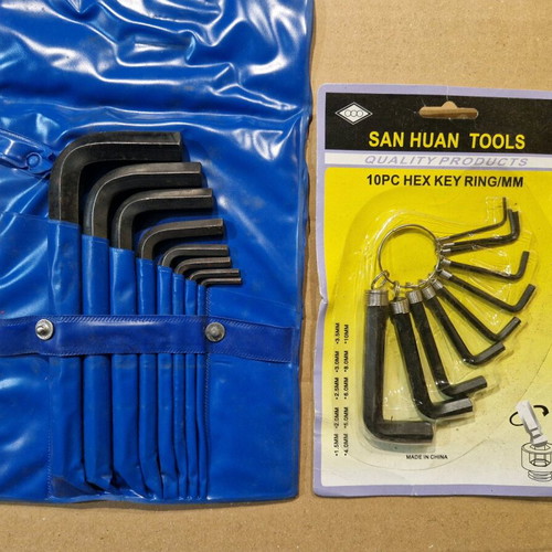 Allen key sets new, 10 and 8 pieces