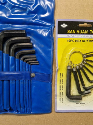 Allen key sets new, 10 and 8 pieces