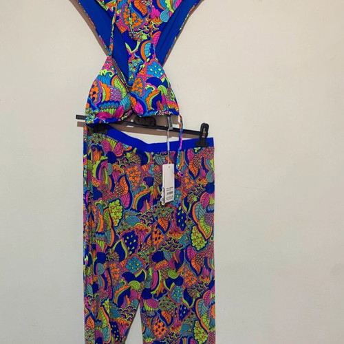 Bikini and Pantelona Set new, size 46 Large, multicolor