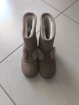 Donsje Fluffy Bunny children's leather winter boots like new, size 25, beige brown