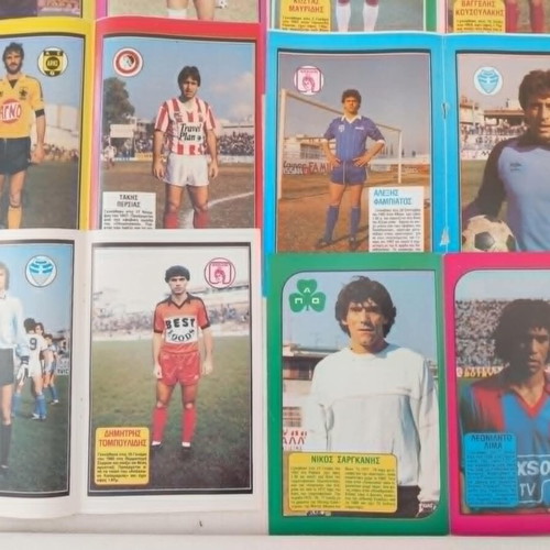 Football player posters used, 14 double-sided and 5 single from Μπλεκ