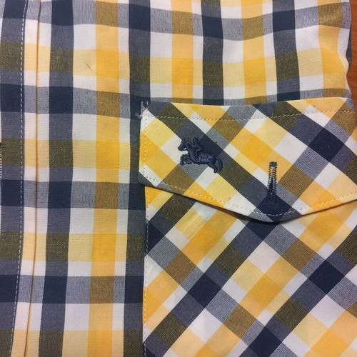 Men's checked shirt Large new, blue and yellow