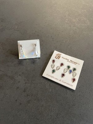 Murano glass Vecchia Murano earrings with iridescent glass new from Italy