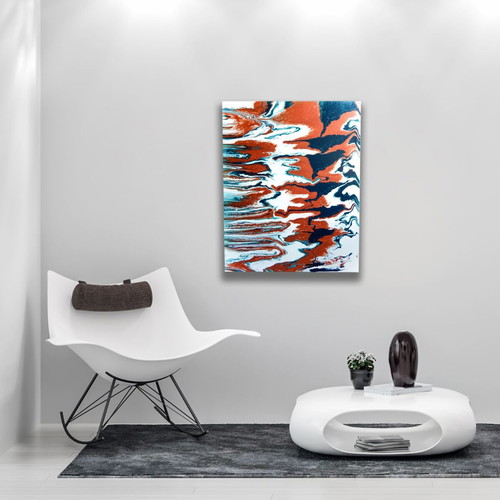 Abstract painting Rusty River new, handmade
