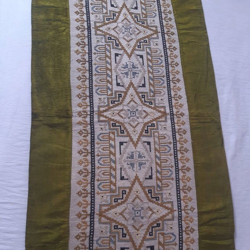 Cross-stitch table runner 121x58 cm from 1950 like new