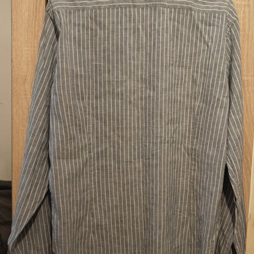 Manetti Slim Fit striped shirt used, blue and white, size M