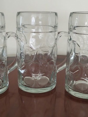 Beer glasses 1 liter like new, set of 3 from Germany