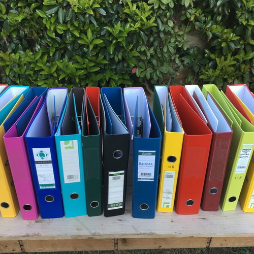 Folders used, about 100 pieces