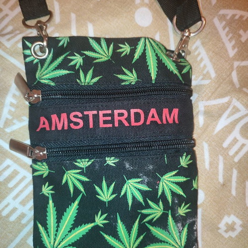 Amsterdam hemp shoulder bag new, black and green