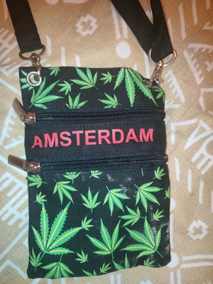Amsterdam hemp shoulder bag new, black and green