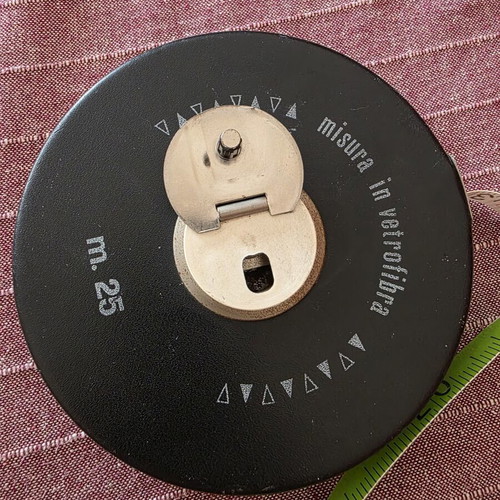 Vintage Italian Measuring Tape 25 Meters Used, 1970s
