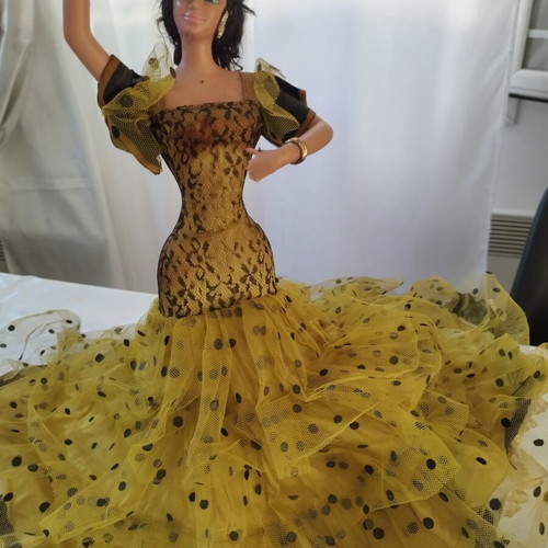 Vintage Marin Chiclana Flamenco doll 38cm, made in Spain 70s