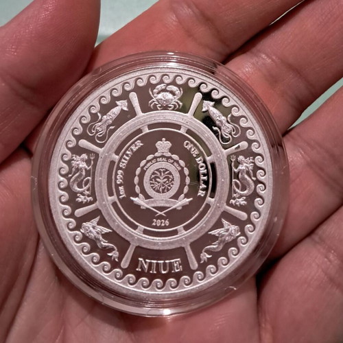 The Kraken 2026 1 oz .999 Silver Niue Dollar Coin