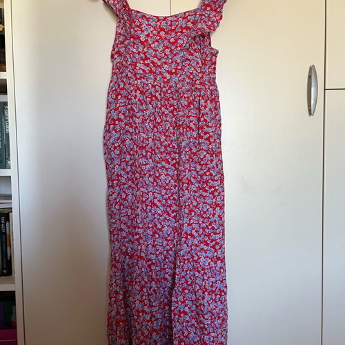 Floral maxi summer dress size M like new, pink multicolor