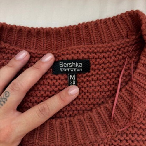 Top crop sweater Bershka like new, brown and red, size M