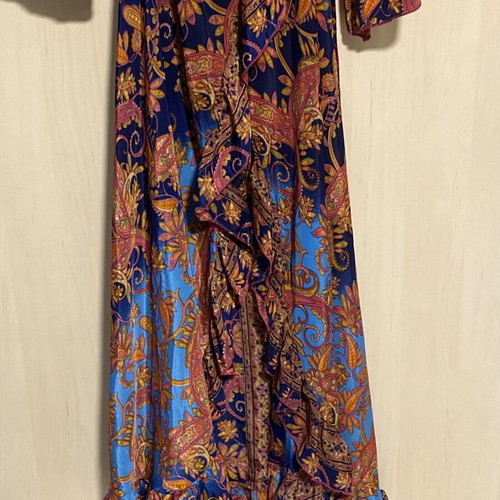 Celestino long colorful dress new, airy with belt