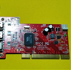 UniBrain FireBoard-Red (VIA VT6306) - PCI 3-Port FireWire 400 Adapter
