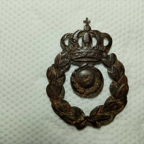Military copper badge 1912-1922 used, officer's cap emblem