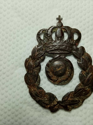 Στρατιωτικό χάλκινο εθνόσημο 1912-1922 μεταχειρισμένο, πηλήκιο αξιωματικού