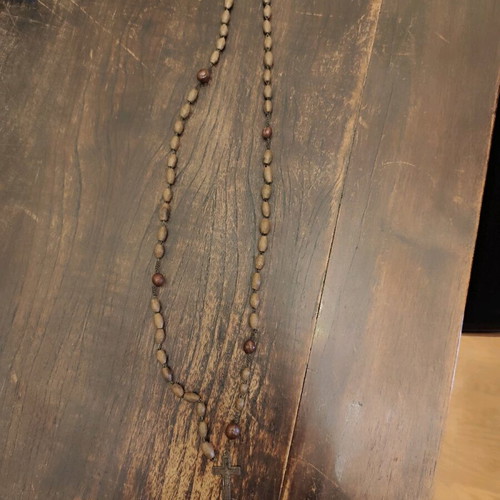 Rosary used with old chain and cross, possibly olive pit beads