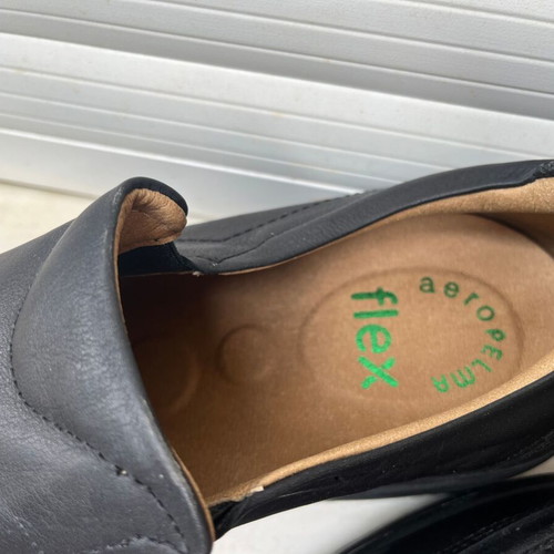 Aeropelma Leather Slip-On Shoe Black New Size 43