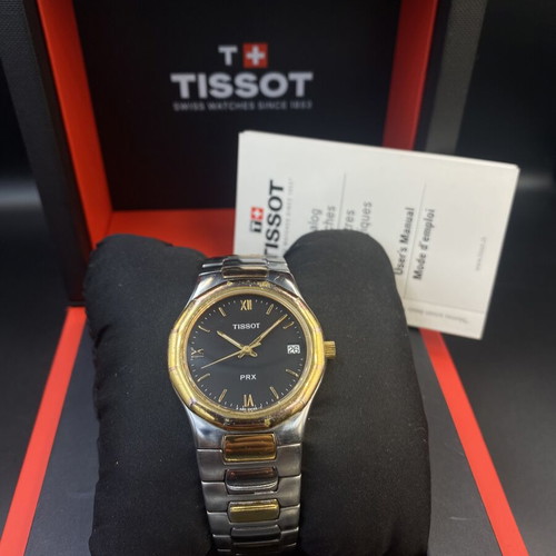 Tissot PRX P580 men's watch like new, two-tone black dial