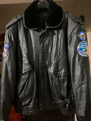 Δερμάτινο flying jacket πιλότου από αρνί, XL