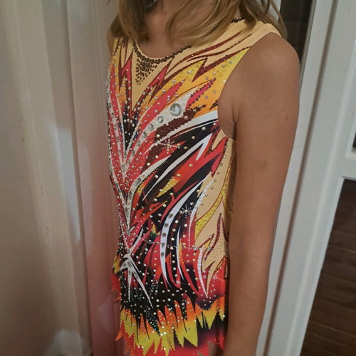 Rhythmic gymnastics leotard new with lots of sparkle multicolor