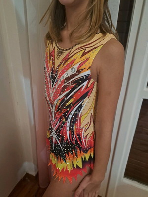 Rhythmic gymnastics leotard new with lots of sparkle multicolor