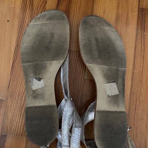 Leather sandals used gold color size 41