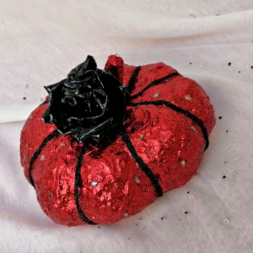Large red papier mache pumpkin new