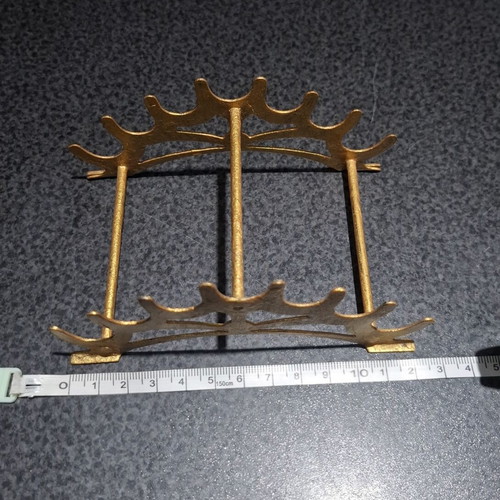 Metal pen and brush stand with gold finish like new