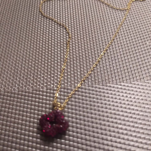 Modern women's cross pendant, red and gold