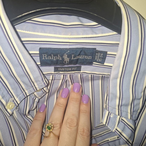 Ralph Lauren Custom Fit Men's Shirt like new, blue striped