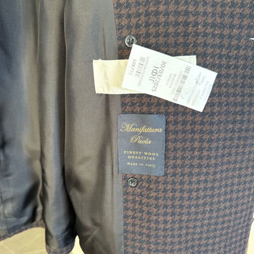 Arket coat jacket used, brown and black houndstooth wool blend, size M