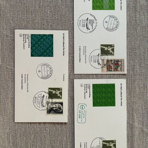 Lufthansa Collectible First Flight Envelopes Airbus A300 set, like new