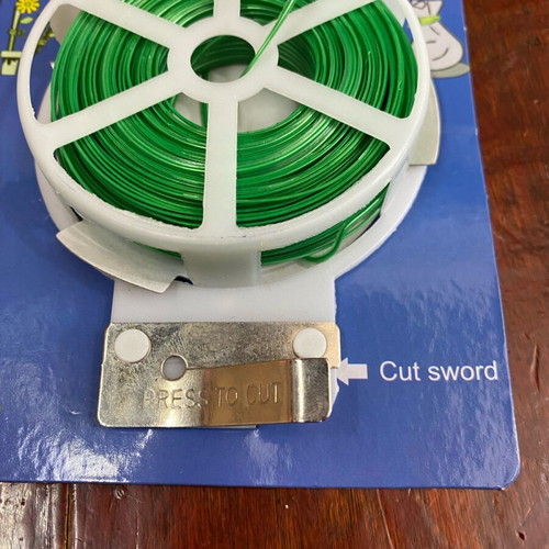 Garden wire coated green 50 meters with cutting base new