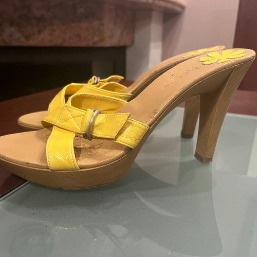 Sante women's sandals used, yellow, size 39, 10cm heel